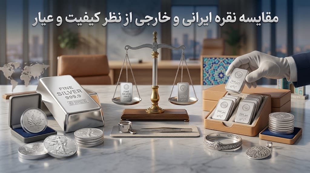 تفاوت نقره ایرانی و خارجی؛ مقایسه کامل کیفیت و قیمت